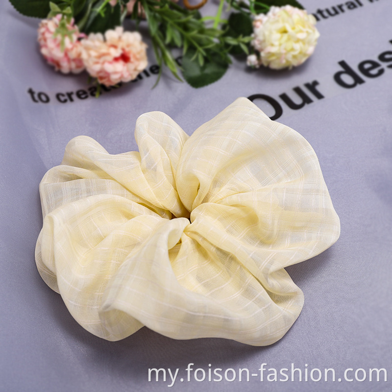 2020 Newest Hot Selling Ponytail Wide Checkered Hair Rubber Band3